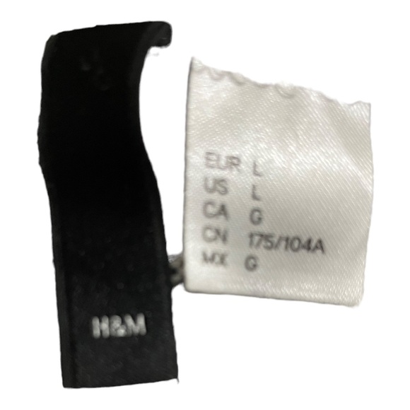 H&M lace hem black white sweater diamond pattern crocheted lace trim Large - Picture 10 of 11